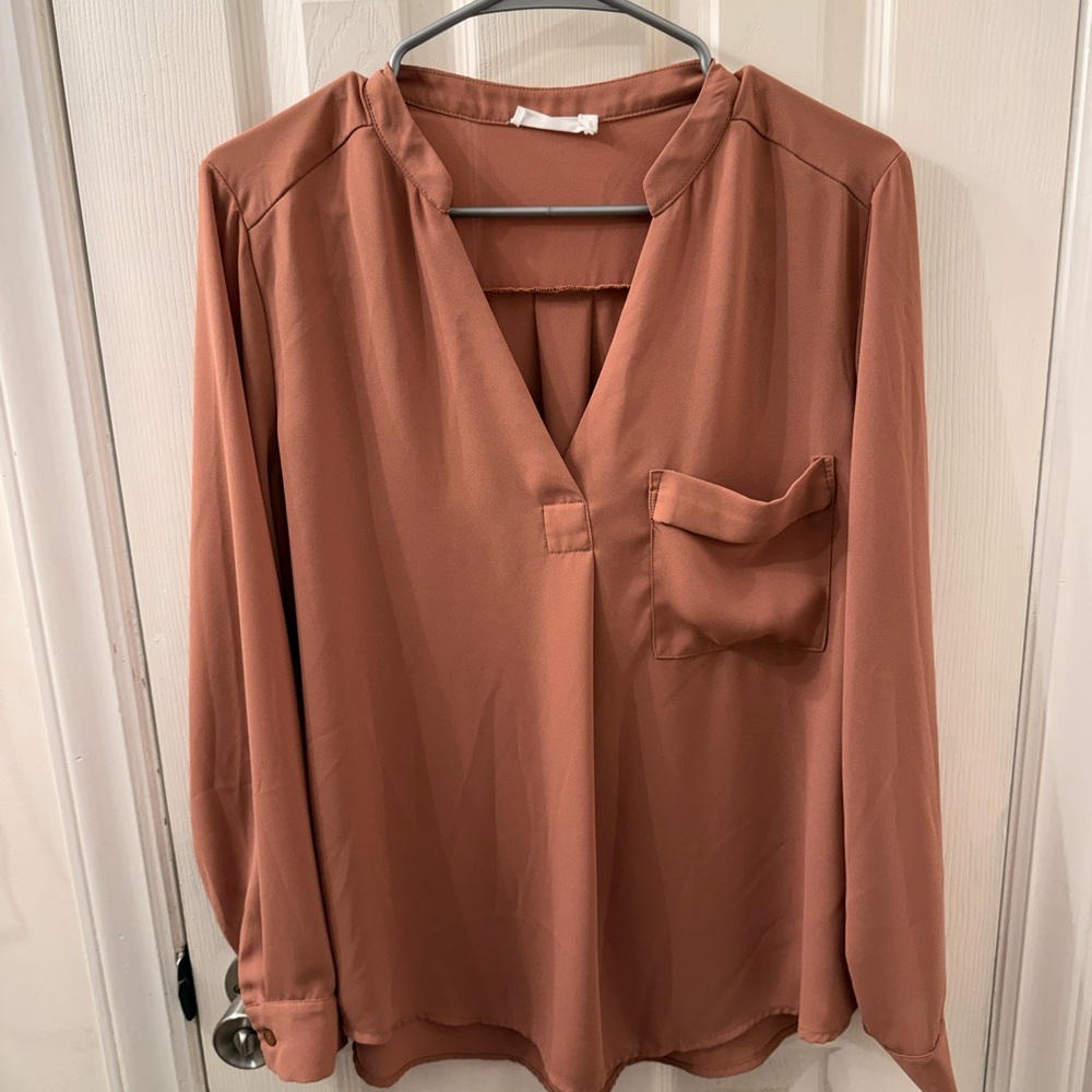 Lush Women's Blouse in Warm Terracotta